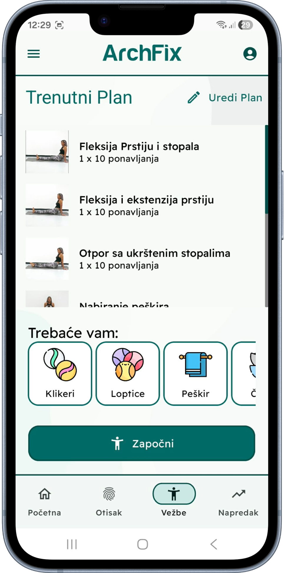 Personalizovani plan korektivnih vežbi za ravna stopala